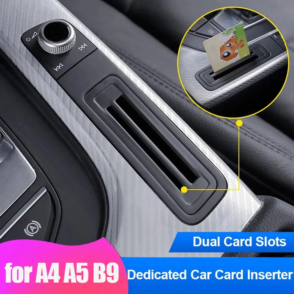 Inner Console Gear Box Insert Card Case Slot Storage Box for -Audi A4 A5 B9 2017-2021 LHD Car Accessories