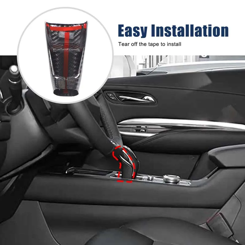 For Cadillac XT4 2018-2019  CT6 2019 Real carbon fiber car gear head back cover decorative sticker car interior accessories