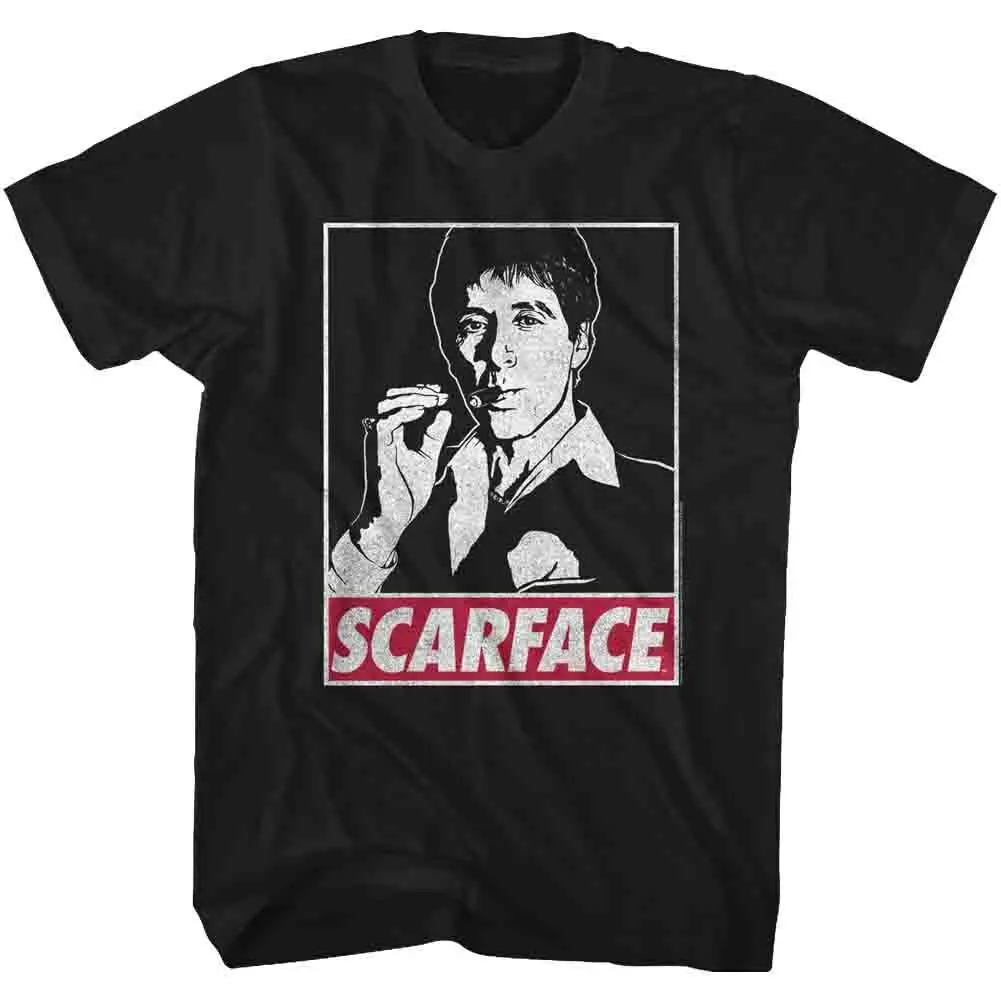 

Scarface Movie Black & White Tony Montana Photo Smoking Cigar Men's T Shirt