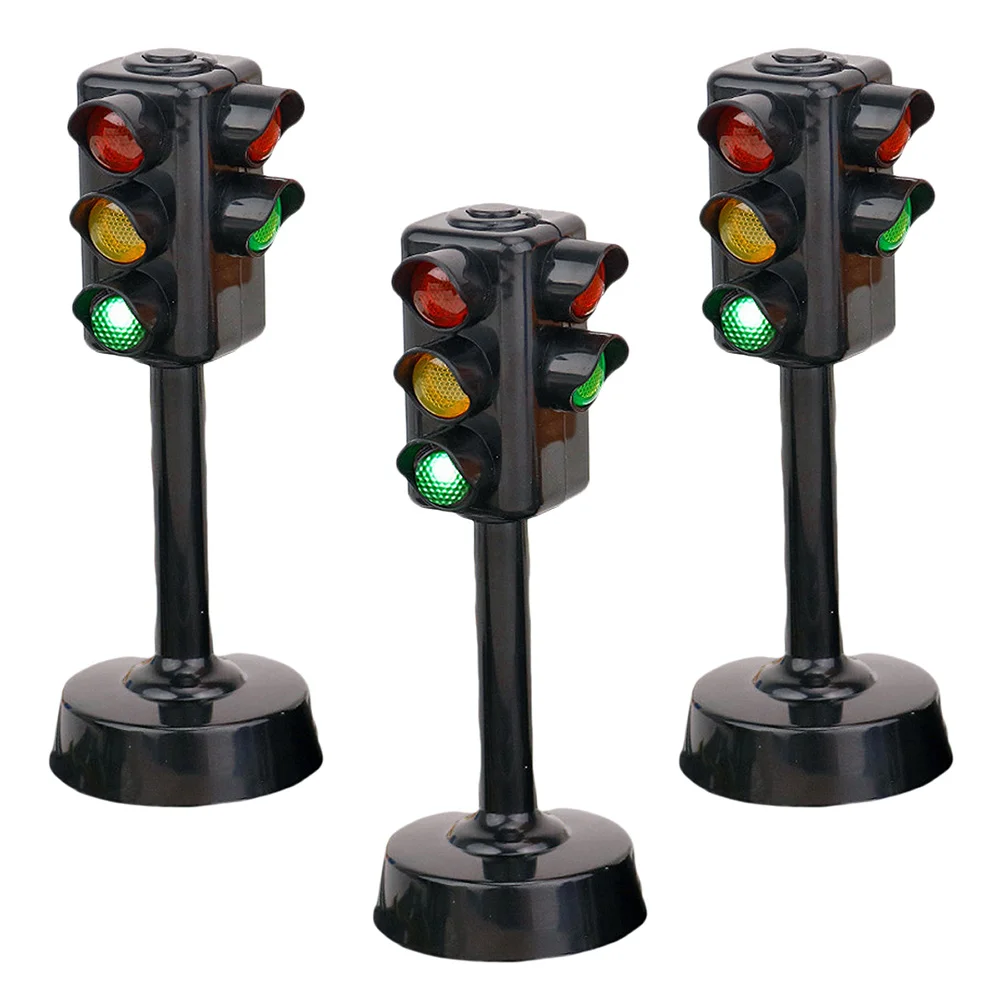 

3 Pcs Traffic Light Toys for Boys Kids Signs Road Mini Lamp Plastic Playthings Signal Children Early Education