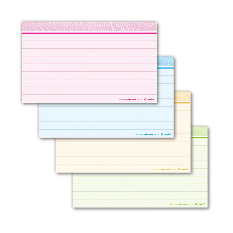 3X5 inches 40 sheets (4 colors) full page single-sided printing index card abstract card memo record