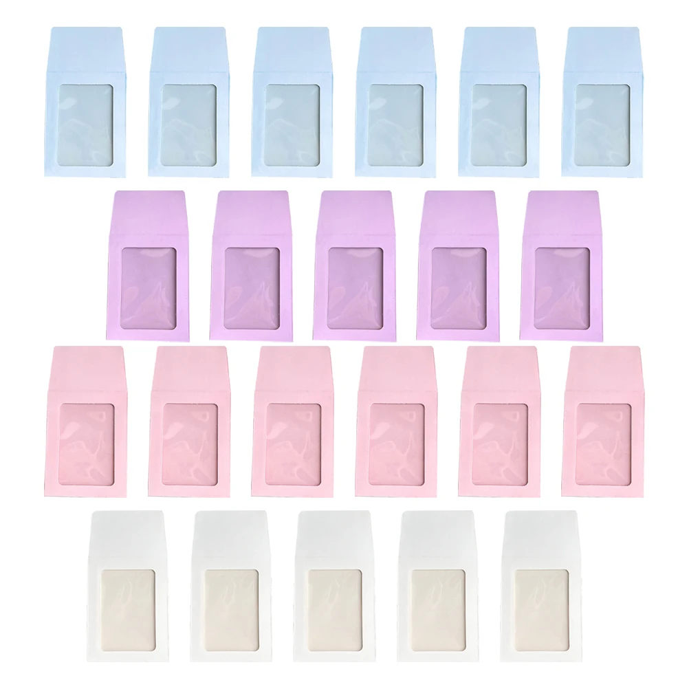 

40pcs Macaron Color Envelope Bags Clear Card Sleeves Game Cards Covers Photo Holders Trading Protectors