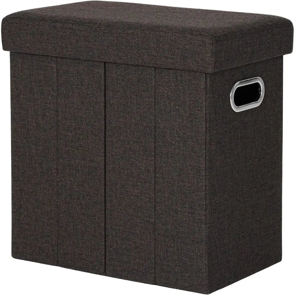 

Ottoman with Storage Collapsible abric Ottoman ootrest oot Stool or Room Small Slim Tall olding urniture with Handles Lid Toy Ch