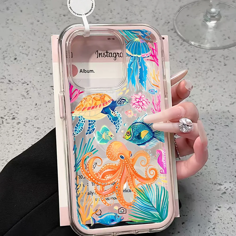Meer ​ ​ Schildkröten-Handyhülle für Samsung Galaxy S26 Ultra S25 S24 edge s22 s23 Plus FE A57 A54 A55 A16 A35 A36 A37 5G Transparente Hülle – Detail 1
