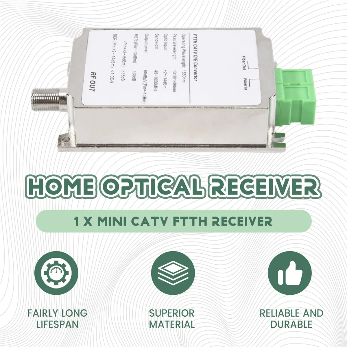NEW DT85-Mini CATV FTTH Receiver Fiber Optical WDM Node Converter Triplexer Minimode Indoor AGC 1310nm/1550nm Without Power