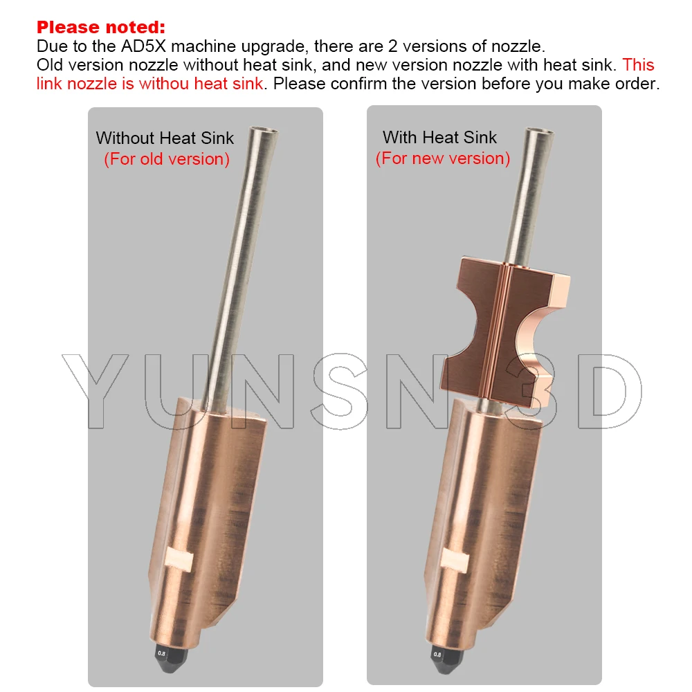 Neue verbesserte bimetallische gehärtete Stahldüsen für Flashforge AD5X 0,25mm 0,4mm 0,6mm 0,8mm abnehmbare Düse 3D-Druckerteile – Detail 2