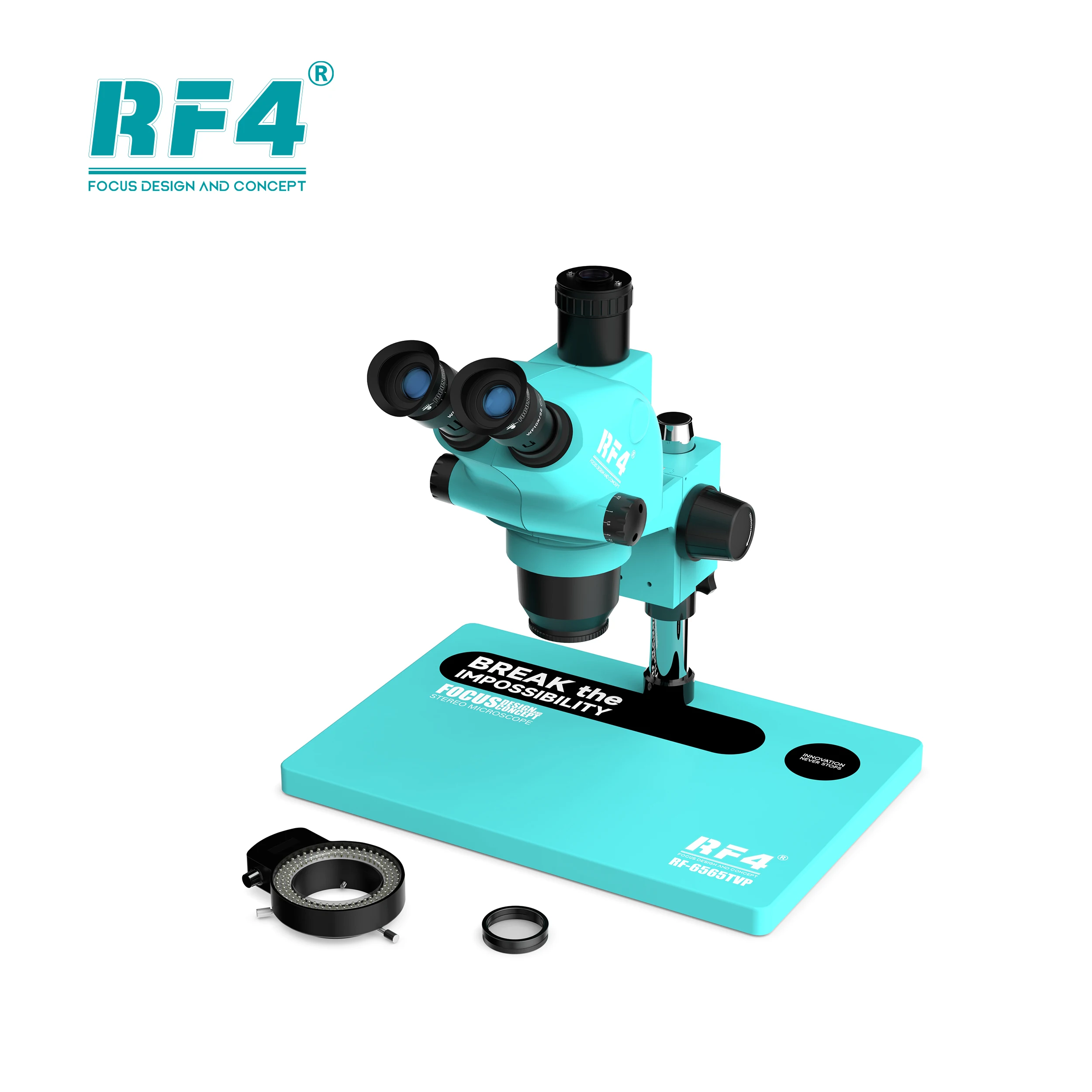 RF4 6.5X-65X wysokiej jakości elektroniczne elementy badawcze B1 duża podstawa PCB SMD naprawa mikroskopu Stereo Zoom RF6565TVP