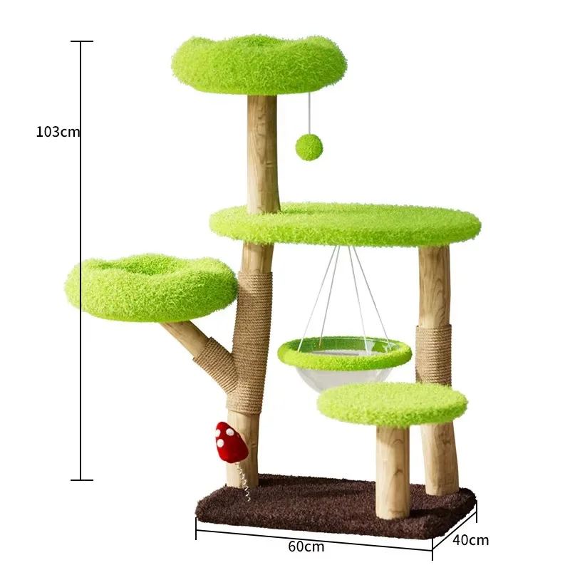 Sisal solid wood cat tree cat teasing pendant integrated cat tree