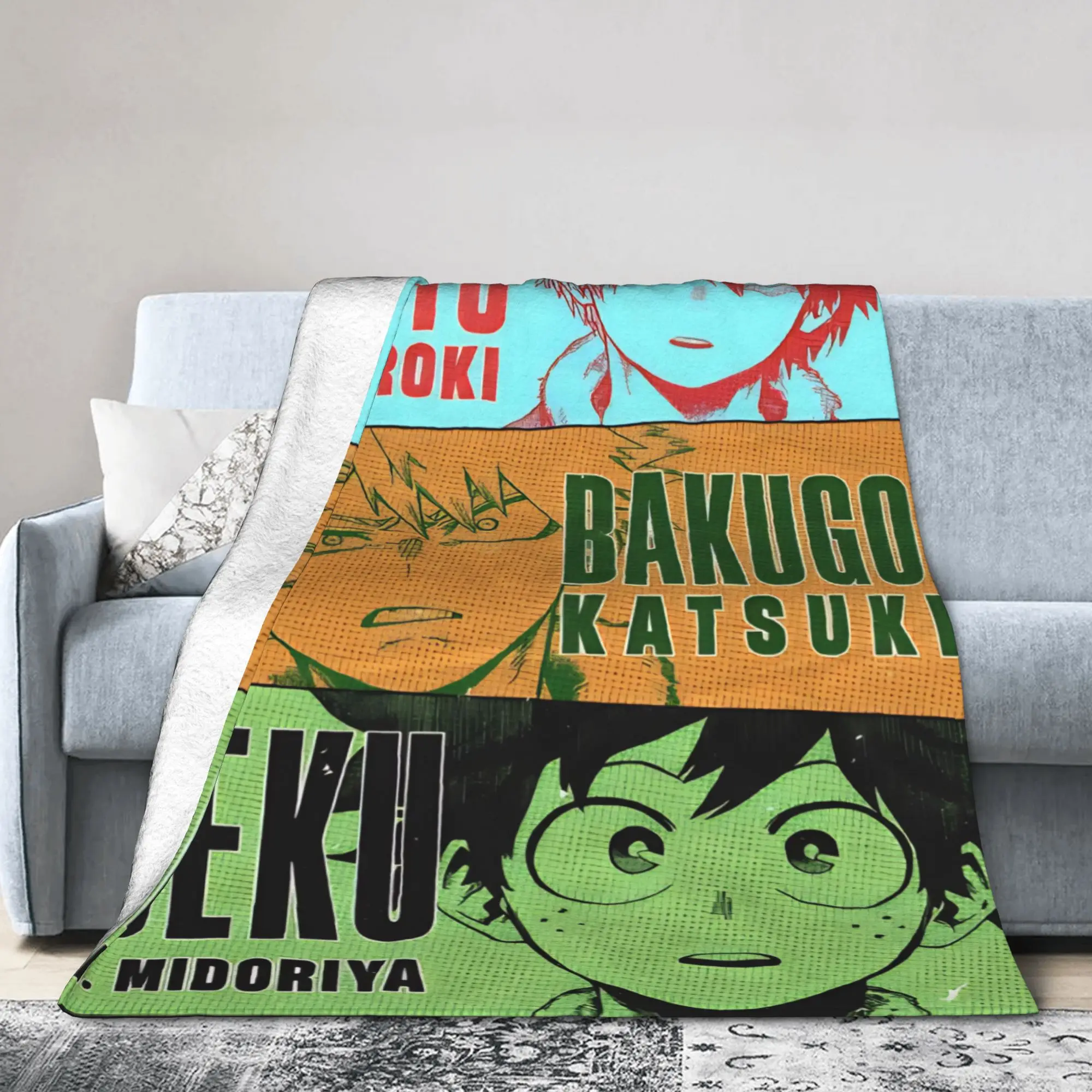 My Hero Academias Throw Blanket for Couch  Fuzzy Soft Plush Blanket 50x60 Inches Multiple Sizes Bedspreads for All Seasons