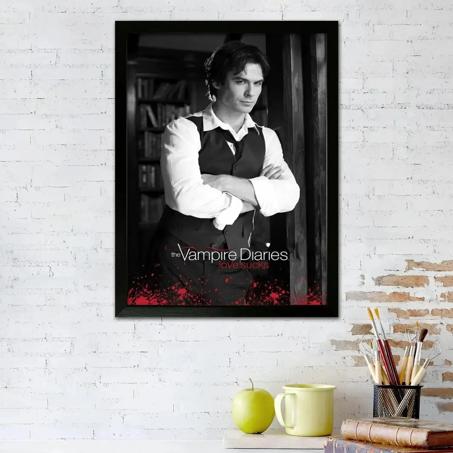 Damon Salvatore Poster Prints Wall Art Canvas Painting Poster for Modern Family Living Room Home Decor