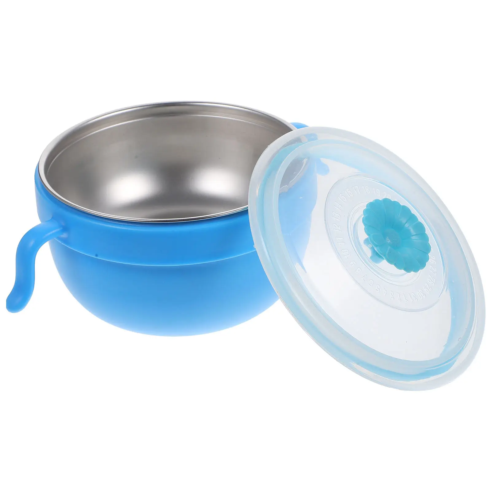 Baby Suction Bowl Anti-Fall Stainless Steel Feeding Bowl Detachable Easy Clean Lid Insulated Food Container Safe Baby Tableware