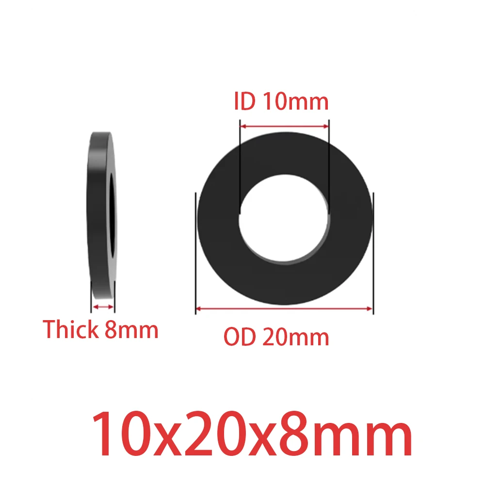 2-10Pcs Thick NBR Rubber Gasket ID 1mm-9mm Buffer Flat Gasket Shock Absorber Height Increasing Sealing Gasket Oil Resistant