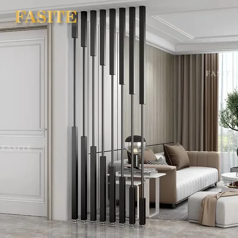 For Wrought Iron Non Punching Partition Screen Simple Column Divider for Living Room Office Entry Door Porch Entrance