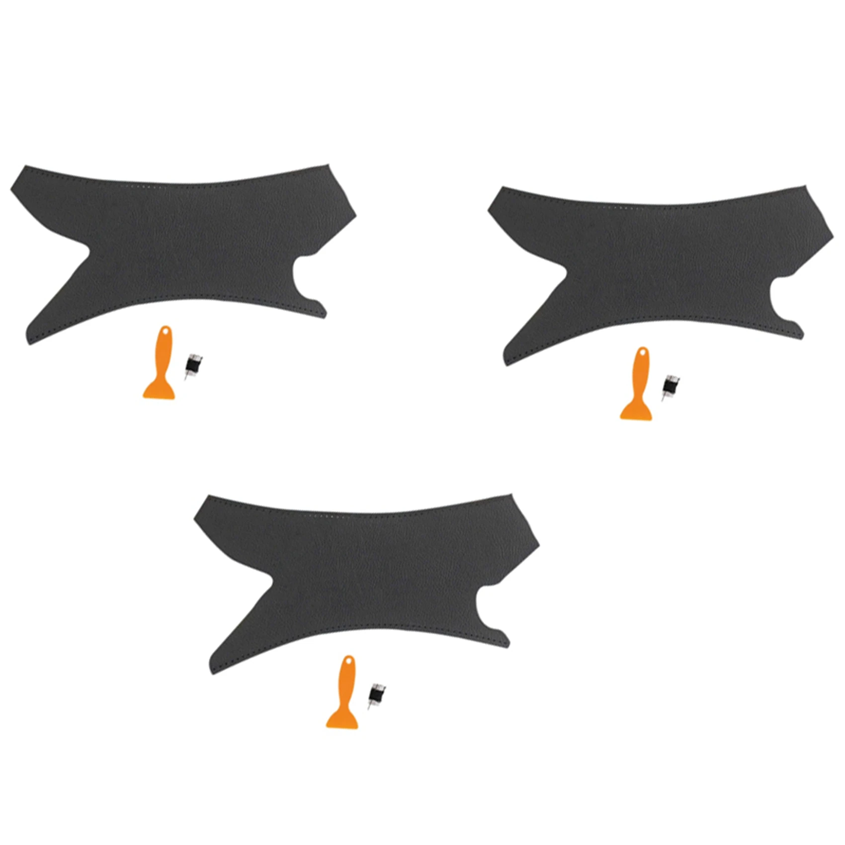 

3X Car Interior Door Handle Cover Leather Door Panel Handle Pull Trim for -BMW 3 Series 2005-2012 E90 E91 Black Left