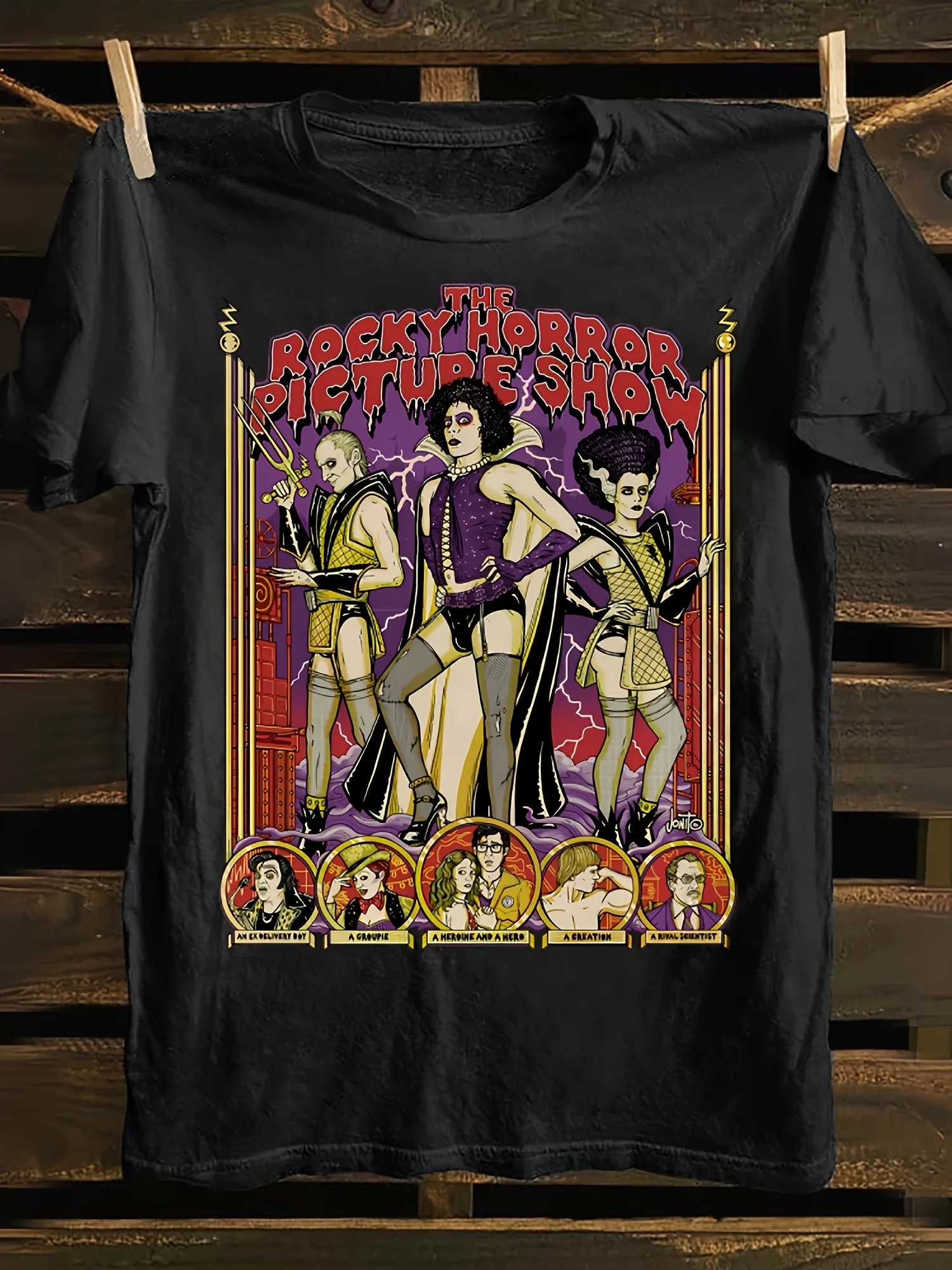Rocky Horror Show Men's Retro Print T-Shirt 100% Pure Cotton Soft Fabric Vintage Short Sleeve Round Neck Casual Shirt