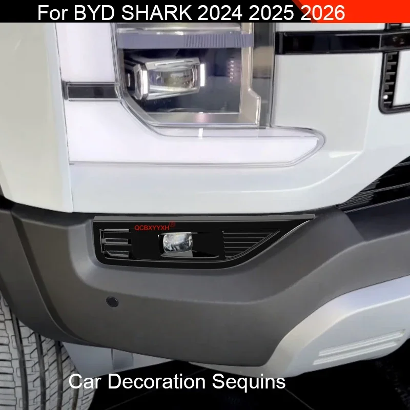 

2pcs ABS Car Front Fog Lamp Decoration Frame Fuel Tank Cap Cover Auto Exterior Accessories For BYD SHARK 6 2024 2025 2026