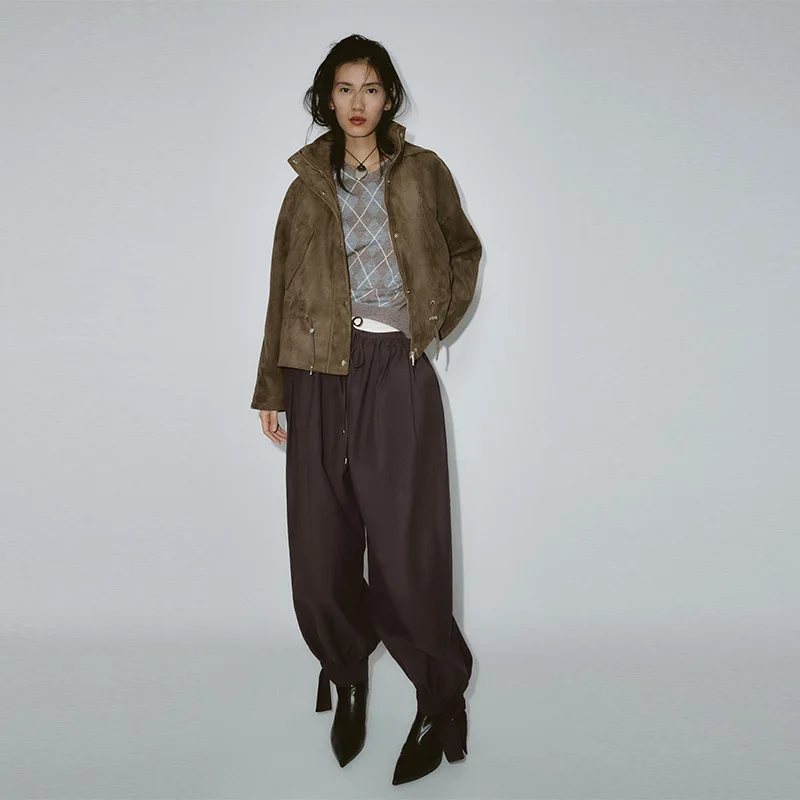 

Women's Adjustable Drawstring Waistband Jacket High Neck Hooded Jacket Date Commuter Clothing 2025 Women's New Fashion Clothes