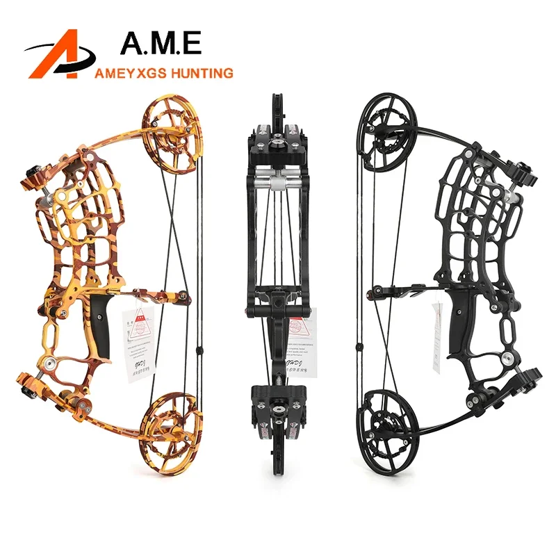 

30-70lbs Dual Purpose Compound Bow Archery Arrow and Shoot Steel Ball Bow Black/Camo for Right Hand Outdoor Shooting Hunting