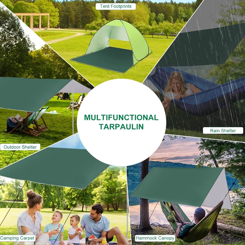 Wasserdichte Camping-Plane für draußen, Sonnenschutzdach für Picknicks, Wandern, Camping, Tailgating und andere Outdoor-Aktivitäten. – Detail 4