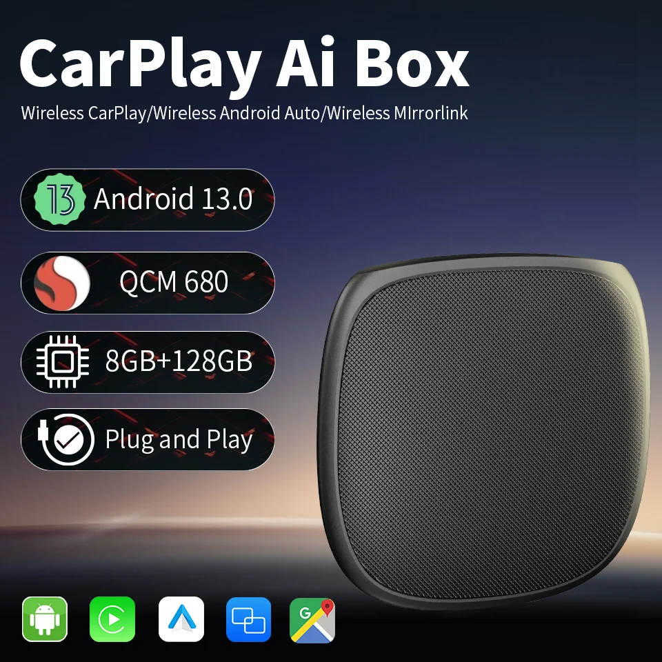 

HANG JING Android 13 CarPlay Ai Box Qualcomm SM6225 Wireless Carplay Android Auto Car Smart TV Box for Car With Wired CarPlay