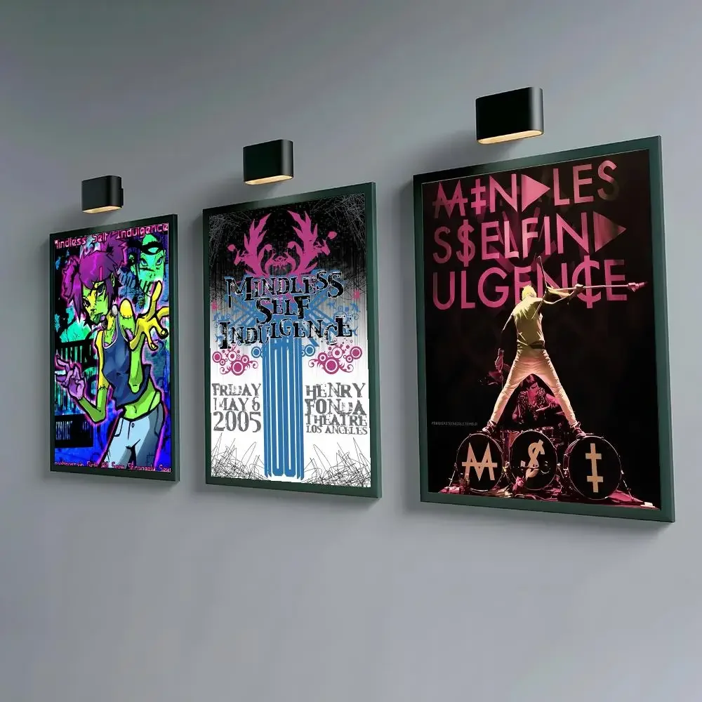 M-Mindless S-Self Indulgence Poster Waterproof Peel & Stick Wall Sticker Self Adhesive Art Decor For Living Room Bedroom