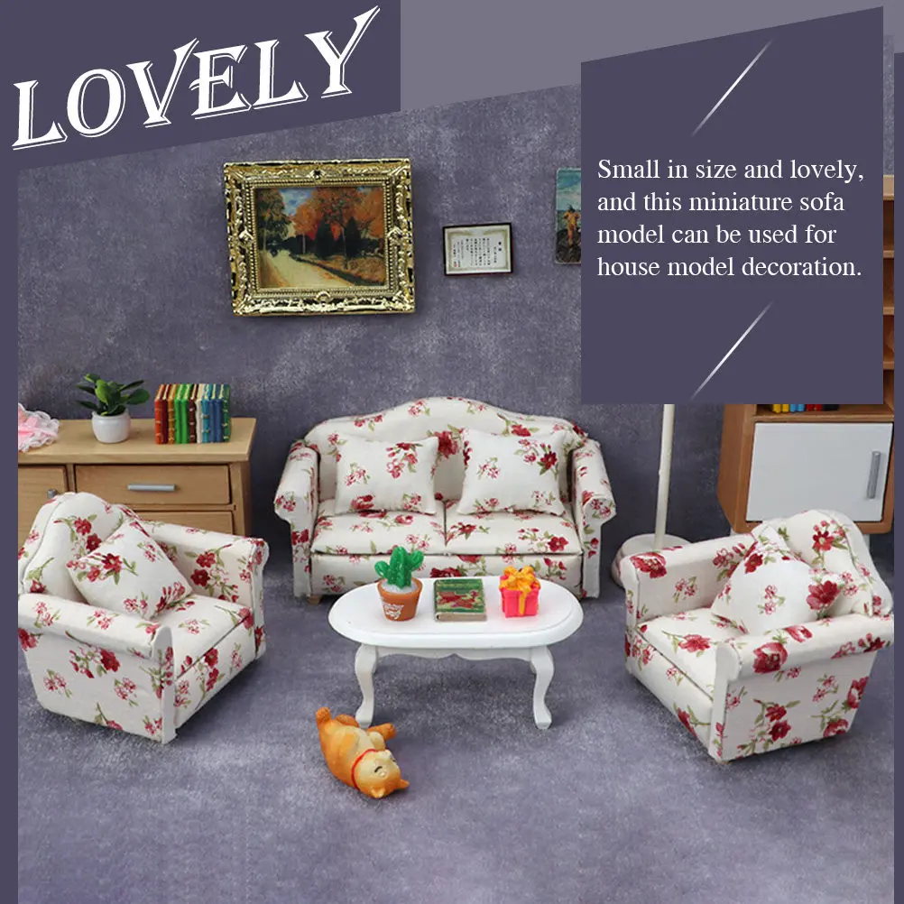 

1Set Mini House Sofa Adornment Decorative Micro Landscape Furniture Exquisite Miniature Sofa Ornament DIY Home Decor