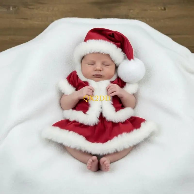 زي التصوير الفوتوغرافي لعطلات الأطفال QX2D من قماش البوليستر المريح لحفلات الكريسماس