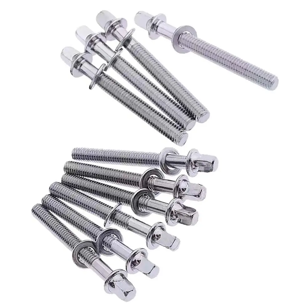 6Pcs New Strong Drum Tension Rods with Washers Metal Drum Lug Bolts 5mm M5 Drum Tight Screw for Jazz Drums Repair