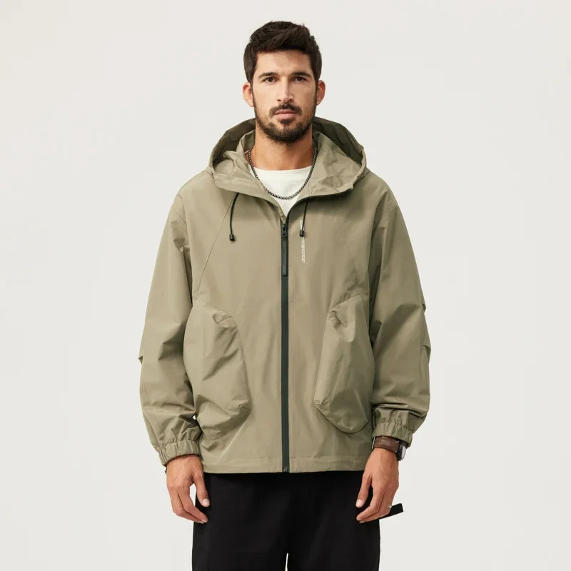 High-end new punching jacket fall and winter loose hooded men's outdoor light tactical mountaineering