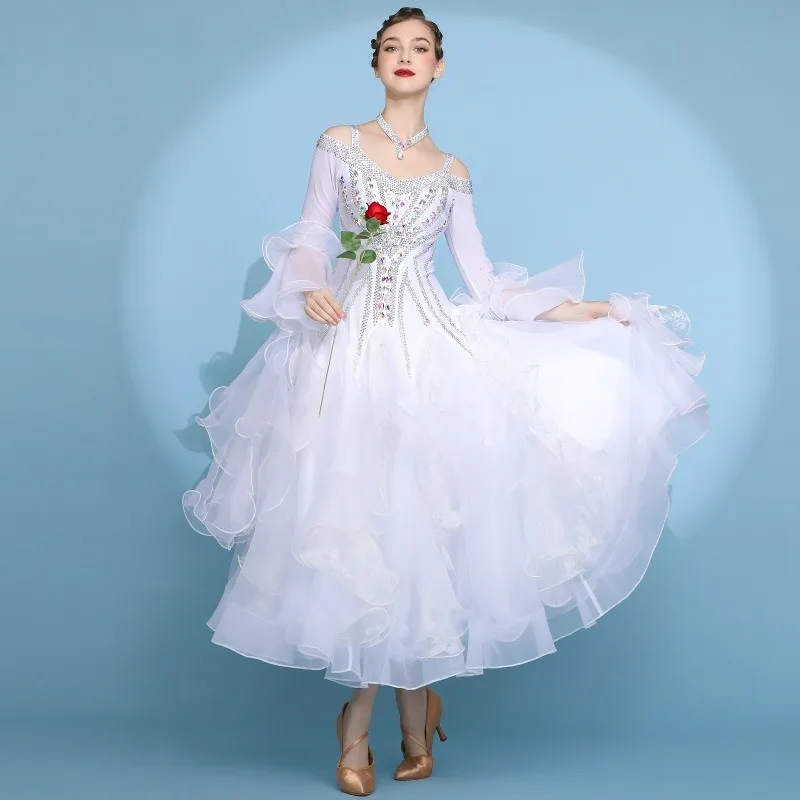 Customized National Standard Dance Dresses for Women Social Waltz Modern Dance Dress S7072 Performance Clothes