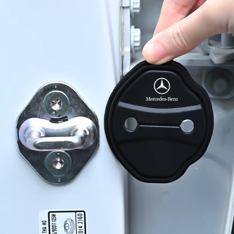 Silicone Door Anti-Collision Soft Pads Car Door Lock Covers for Mercedes Benz B C E S Class A Class C200L GLC GLK CLA GLA