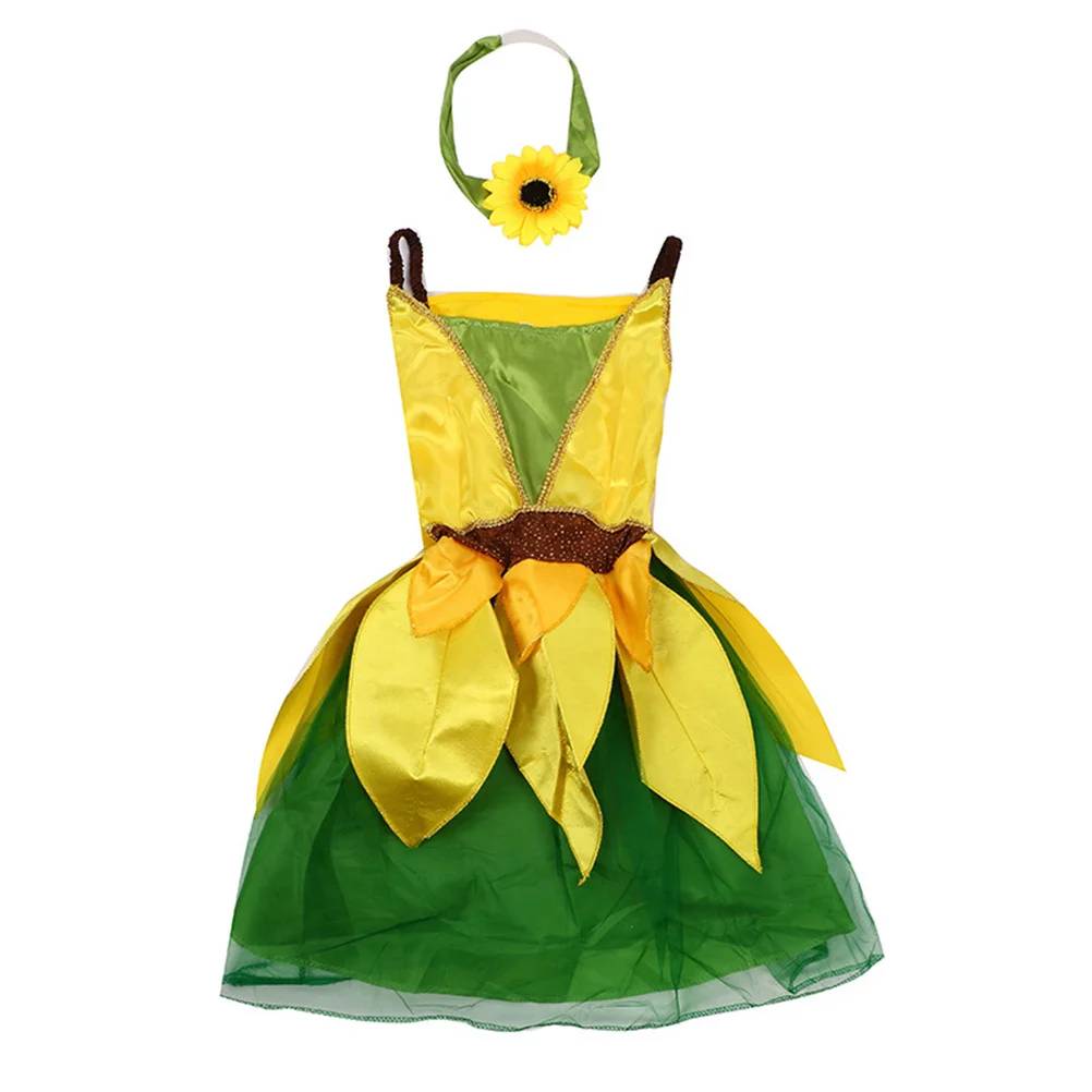 Ensemble de robe de soirée tournesol pour enfants, 1 pièce, jaune, taille L, Costume de spectacle sur scène confortable pour filles, jupe de fête