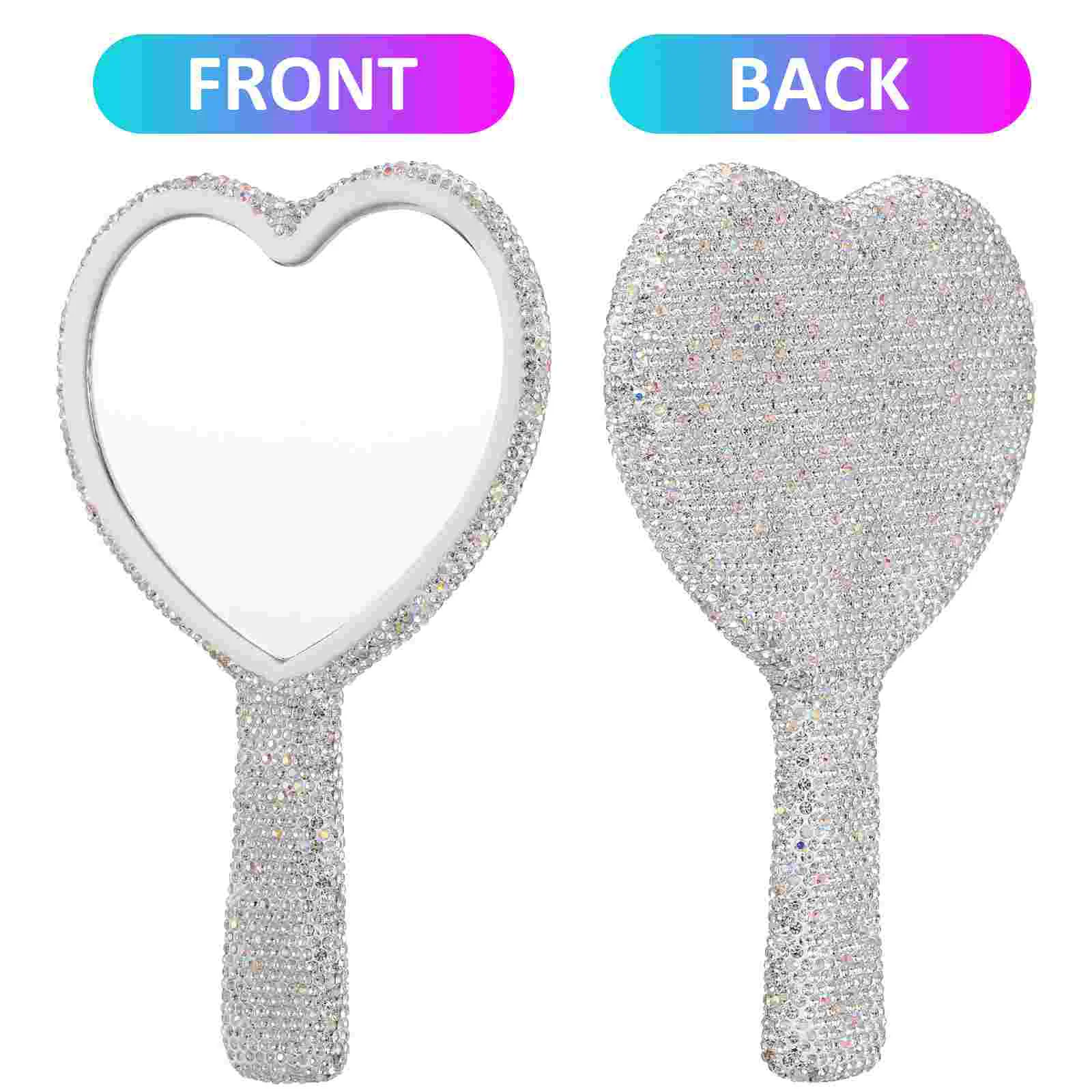 Hand Mirror Mini Bling Purse Party Favors Shaped Heart Single Sided Cosmetics Miss