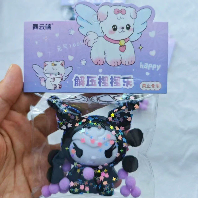 Sanrio Kuromi-juguete para apretar de dibujos animados, juguetes de descompresión de rebote lento, Mochi suave, juguetes para aliviar el estrés, liberación de estrés, regalos para relajarse las manos