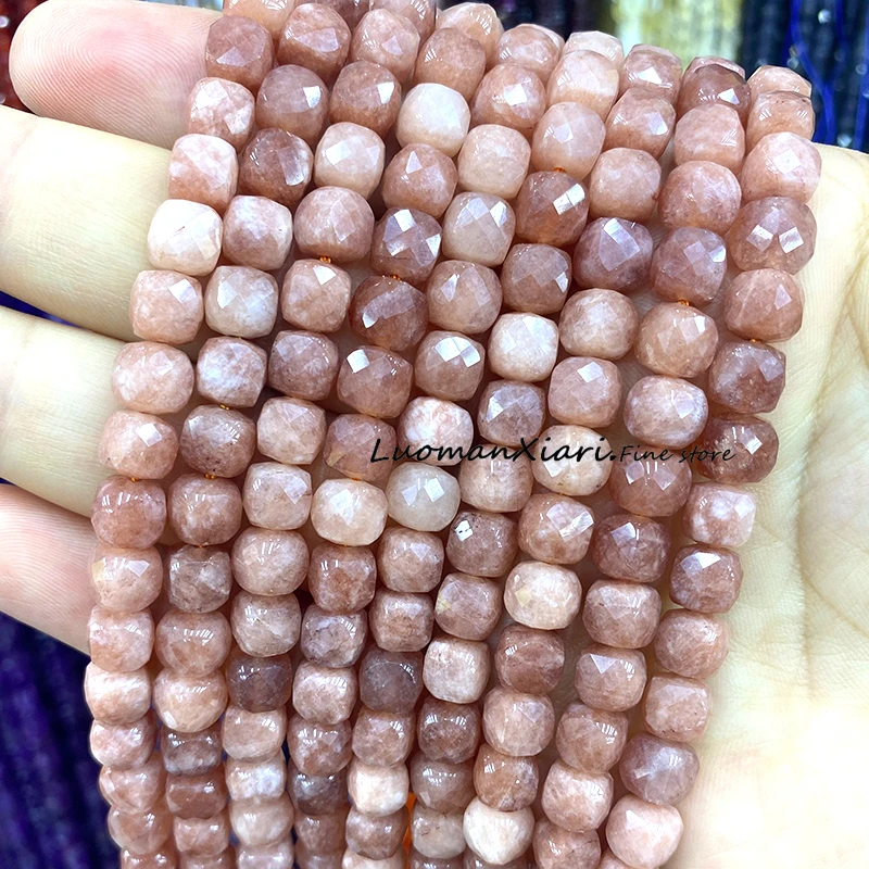 الحجر الطبيعي 7-8 مللي متر الأوجه مربع اللازورد فضفاض مكعب خزر عازل لصنع المجوهرات أقراط يدوية أساور اكسسوارات