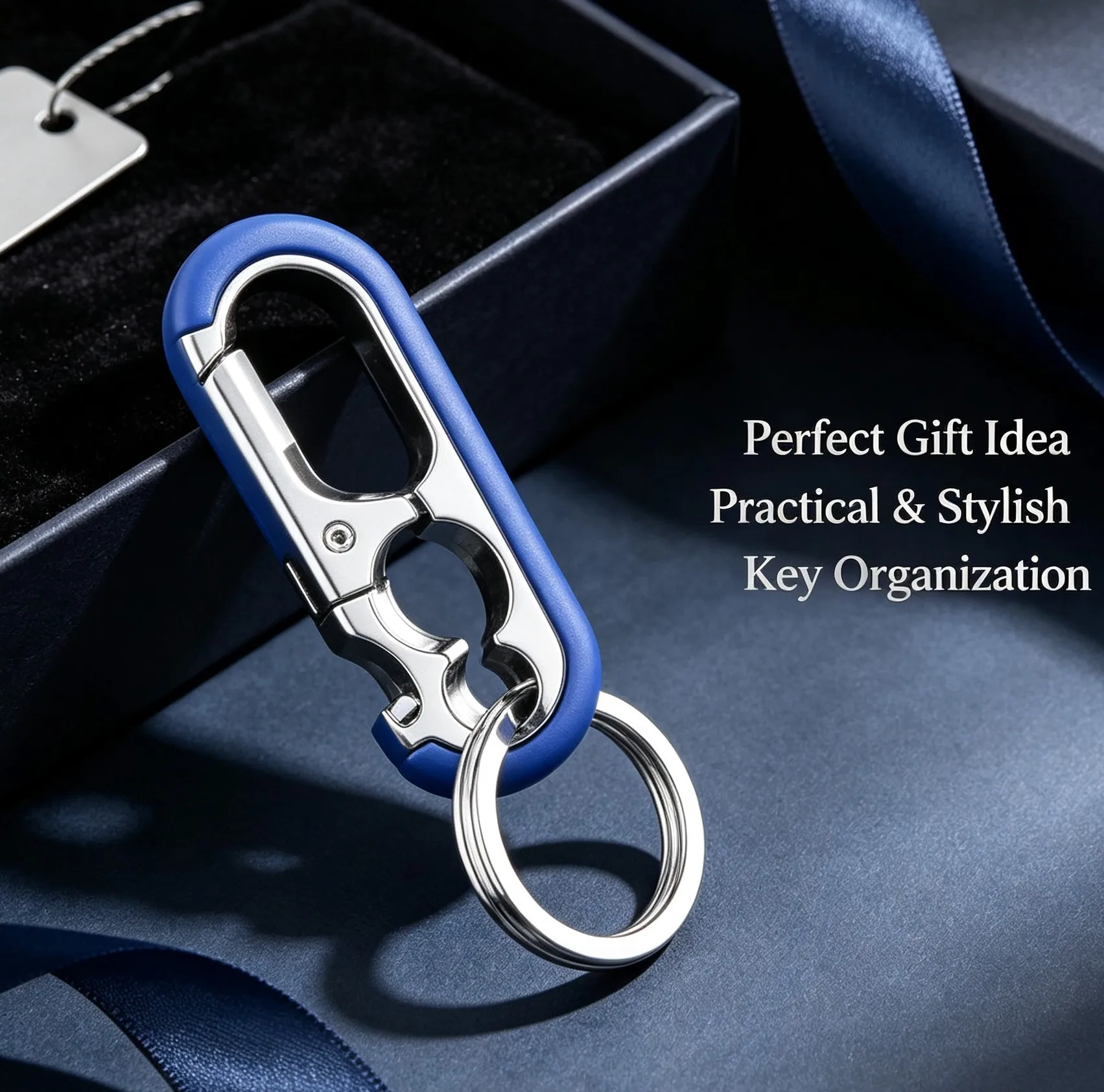 Practical Multifunction Carabiner Key Ring Pendant Keychain Charm Gift Anti‑Lost Metal Clip Key Organizer for Outdoor Daily Use