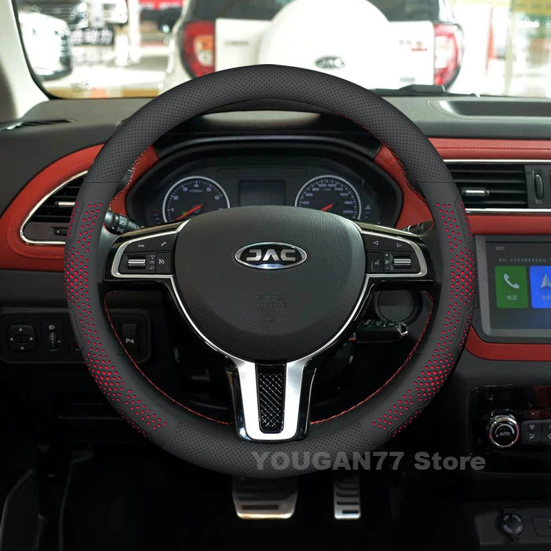 

Leather Car Steering Wheel Cover For JAC JS2 JS3 iEV7S 2015-2019 2020 Wear-resistant Auto Steering Wheel JAC iEV7S Accessories