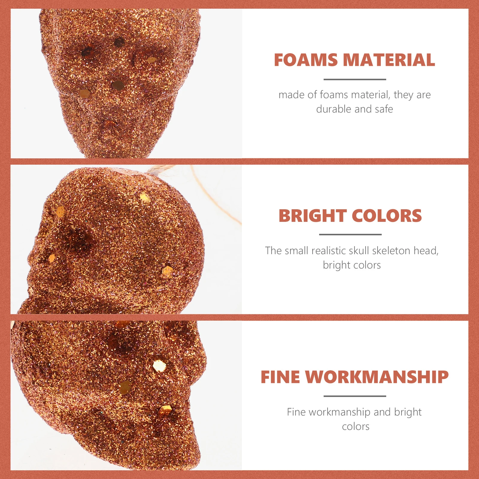 

25Pcs Skull Head Halloween Hanging Decor Miniature Foams Heads Creepy Party Supplies Props Halloween Ornaments