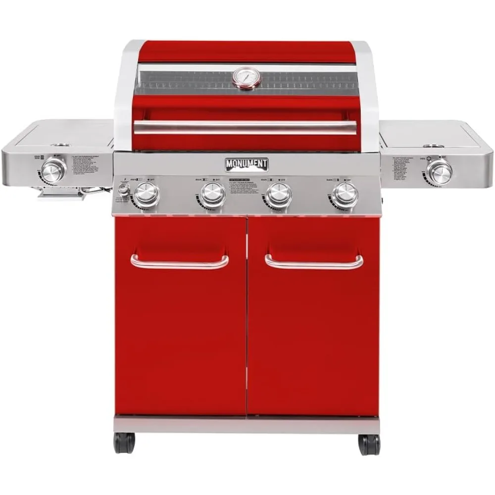 

4-Burner Propane Gas Grills Stainless Steel Cabinet Style , Built in Thermometer, and Side & Infrared Side Sear Burners