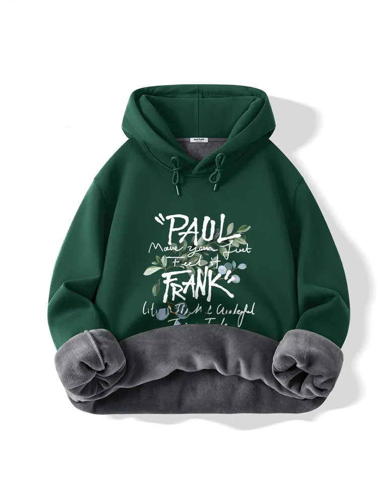 

Heavyweight Fce Hoodie Men's Winter Warm Outerwear een Thiened Sweatirt Casual Sle Couple's Clothing