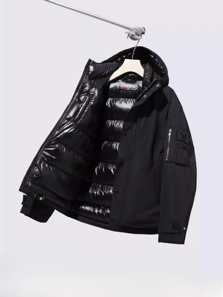 

Мужская зимняя куртка с капюшоном, теплая, повседневная, для активного отдыха, молодежная, трендовая, стандартной длины, с хлопковым утеплителем