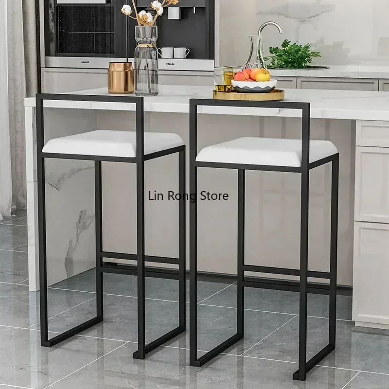 For Bancos Para Chair Modern  Stools Industrial Style Counter Stool Nordic Backrest Banquet Kitchen Silla De Bar Furniture