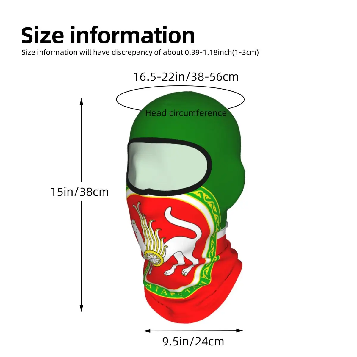 Tatarstan Flag Balaclava Full Face Mask Breathable Motorcycle Winter Warm Full Cover Caps Neck Windproof Dustproof Cycling Caps