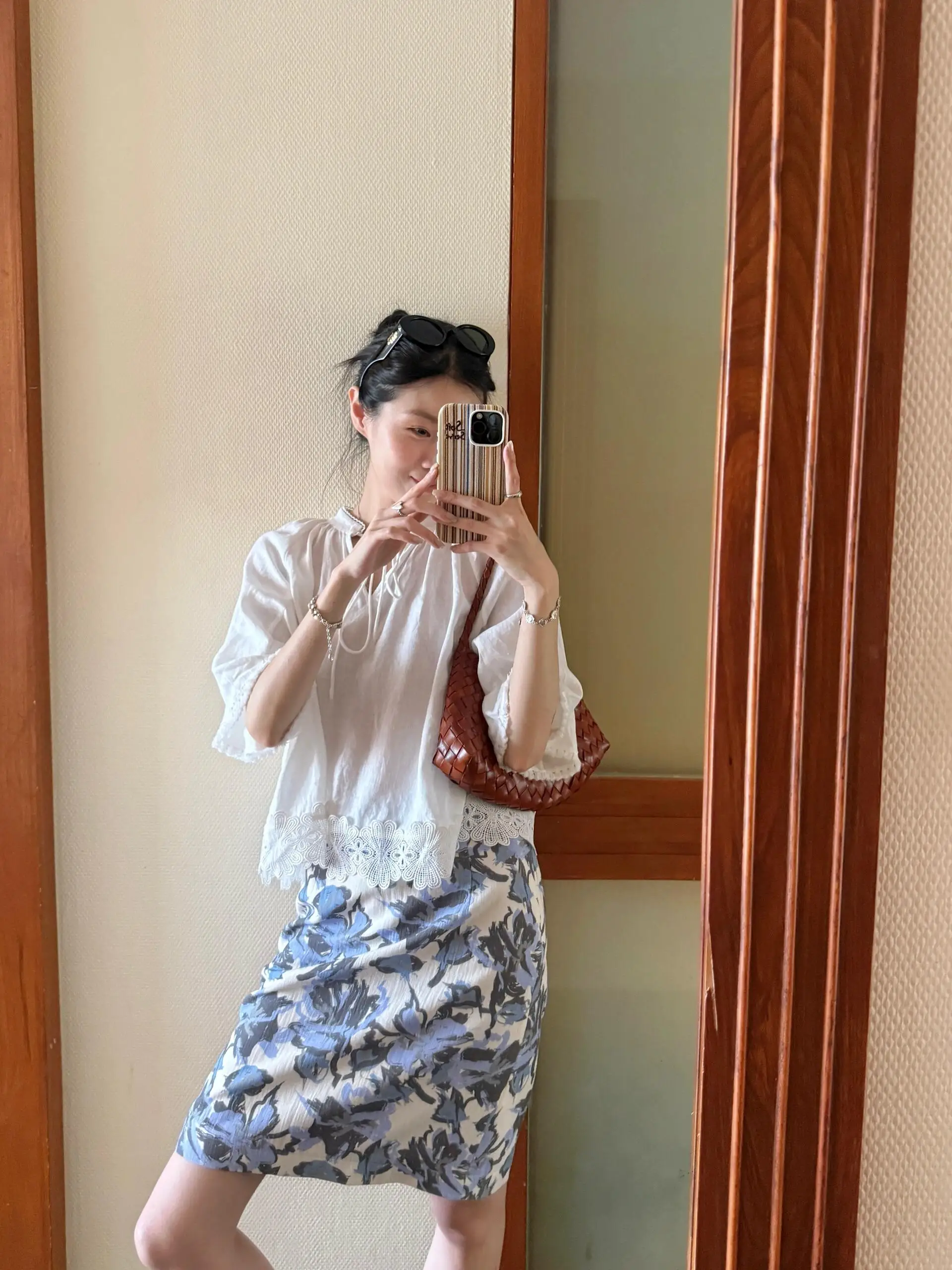 Retro Floral Print Half Skirt  - Midi Skirt Floral ulasan dan harga