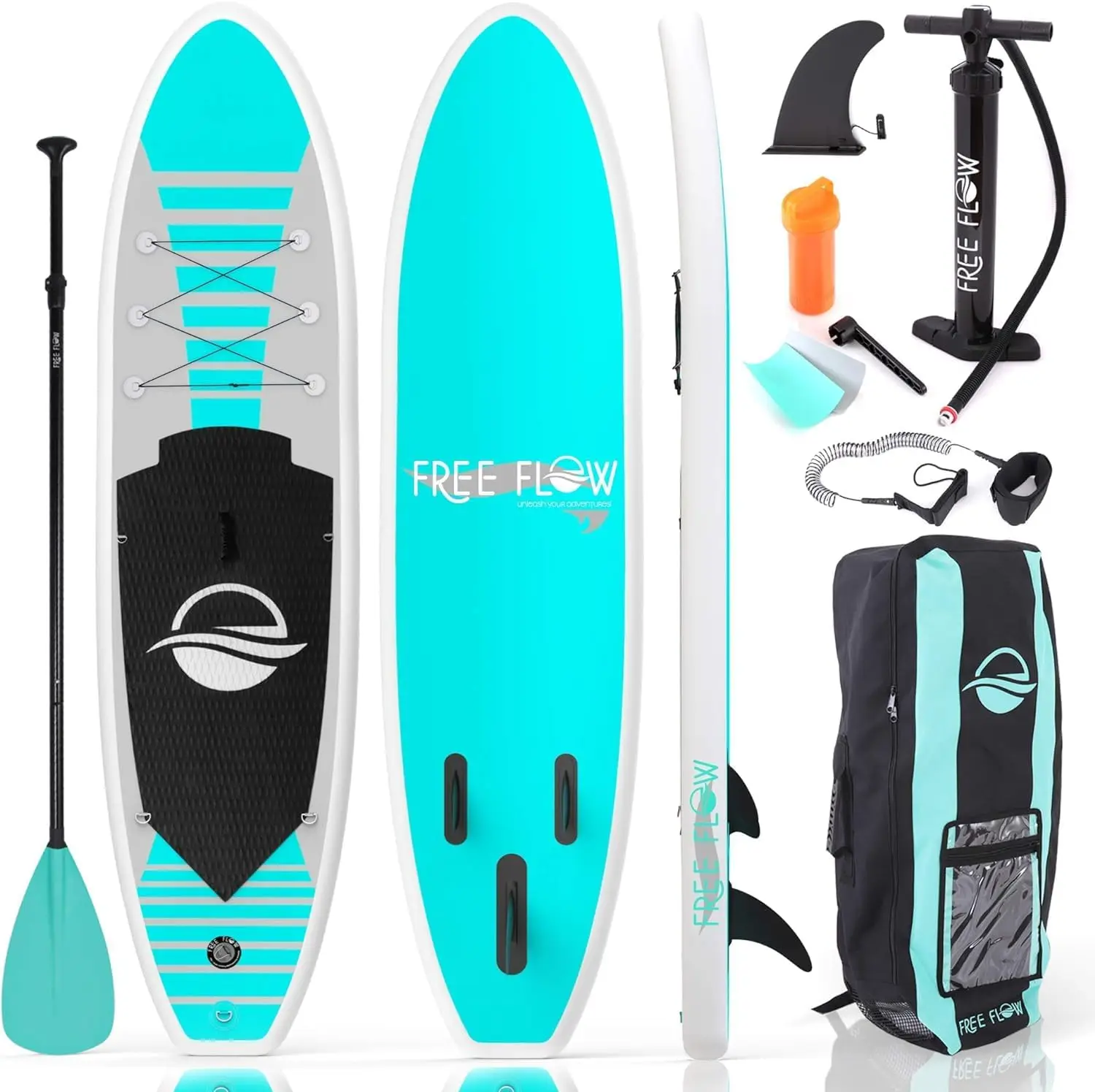 Stand up Paddle Board Inflatable - Non-Slip SUP Paddle Board Paddle, Pump, Leash, and Accessories - Fun Water inflata