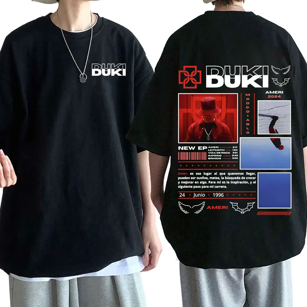 Rapper Duki Ameri Tour Merch T-shirts Men's Women Fashion Hip Hop Oversized O-Neck T Shirt Comfort Cotton Short Sleeve T-shirt