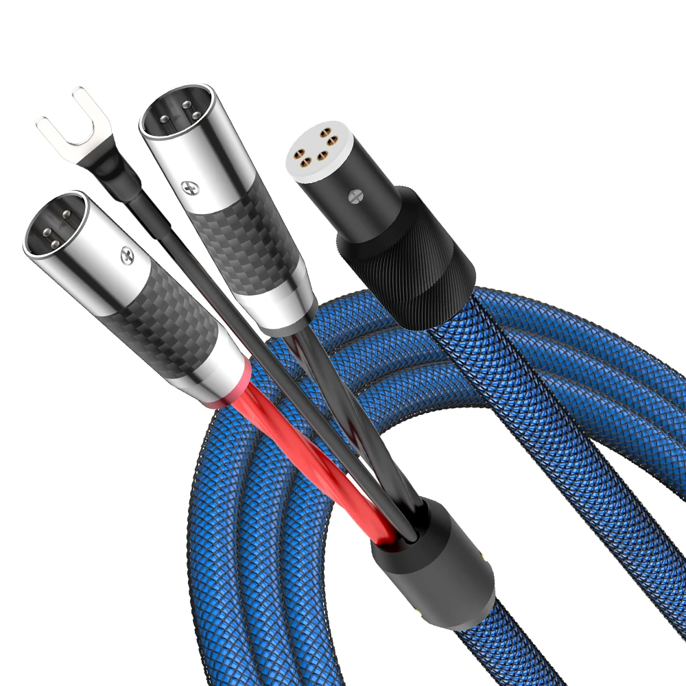 كابل VIBORG LC800 Tonarm للأقراص الدوارة 5 Pin DIN & RCA/XLR كابل تناظري فونو مع OFC مطلي بالفضة لجودة صوت أفضل