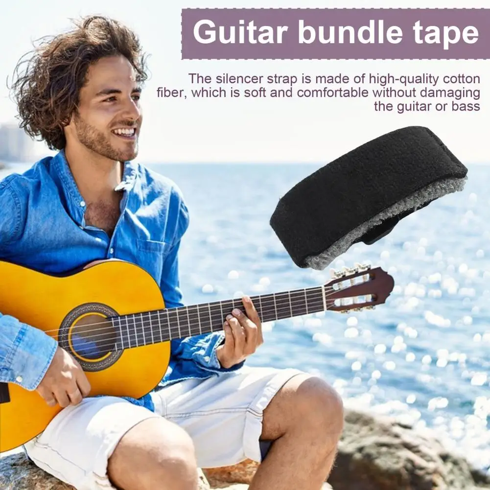 Guitar String Silencer Mute Dampener Guitar Noise Reducer Fretboard Muting Wrap Electric Guitar Neck Silencer Strap