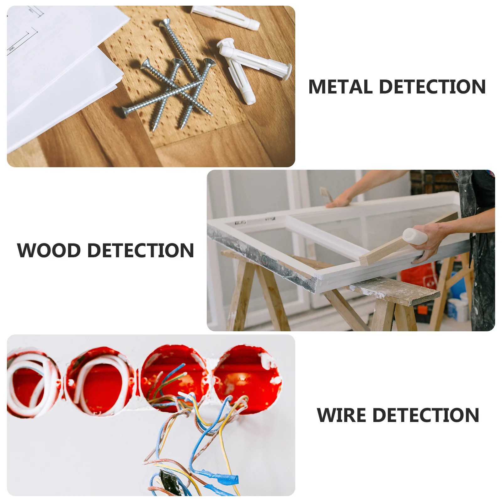 

3-In-1 Handheld Wall For Metal Wood Stud Live Wire Detection Lcd Auto Reset Ergonomic Grip Orange Instrument Tool
