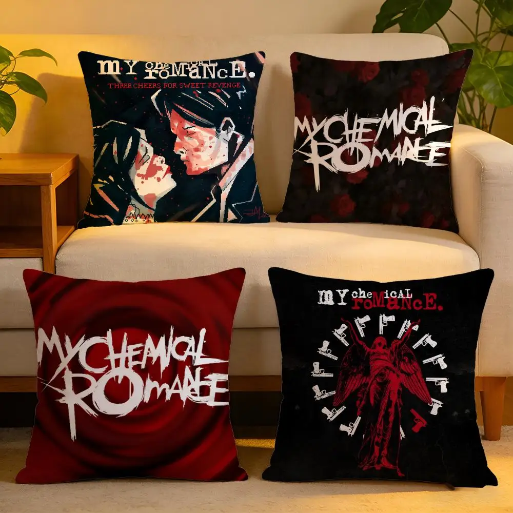 

Cushion Cover Linen Skin-Friendly Soft Decorative Case For Sofa Home Decor Hot Rock My Chemical Romance Band Pillow cover